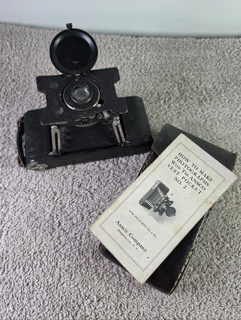 Vintage Ansco V.P. No. 2 Folding Camera in Black - Classic Film Camera
